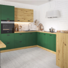 Virtuvinis komplektas SILVER labrador žalia artisan ąžuolas